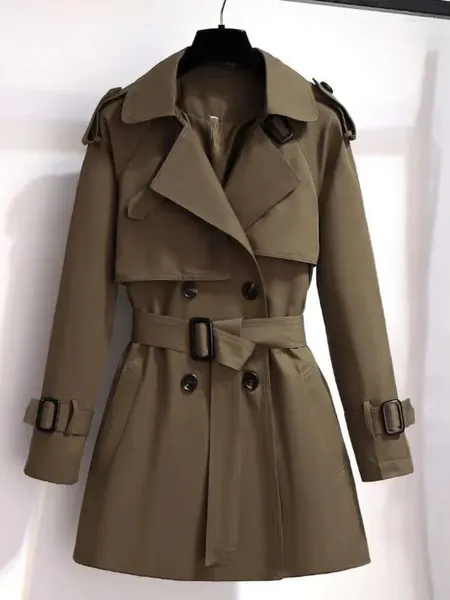 Trench da donna Cappotto nero per donna Abiti di moda Giacche eleganti femminili vintage oversize