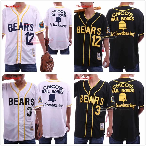 The Bad News Bears Movie Baseball-Trikots 12 Tanner Boyle 3 Kelly Leak Größe S-3XL Kostenloser Versand Chicos Bail Bonds