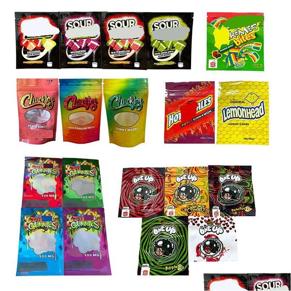 Verpackungsbeutel Großhandel für Esswaren, Gummibärchen, Mylar-Kunststoff-Verpackungsbeutel, One Up Jacks Gummibärchen, geruchssicher, Reißverschluss-Paket, Drop-Delivery-Büro Dhhfv