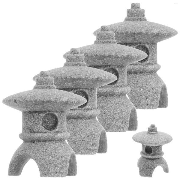 Decorações de jardim 5pcs estatuetas de pavilhão em miniatura micro paisagem casa ornamentos de aquário