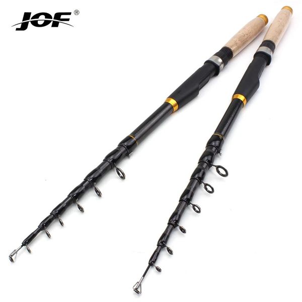 Canne da pesca per barche JOF Canna da casting per spinning in carbonio di alta qualità Esca da viaggio Canna da pesca telescopica per trota Peso esca 10-60 g Canna con manico in legno per carpa 231109