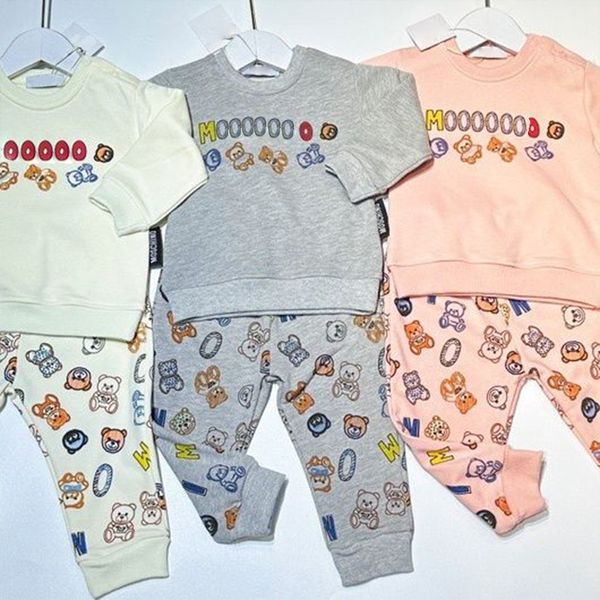 Bebê crianças conjuntos de moletom com capuz conjunto de camisola 0-2 anos meninos meninas terno esportivo moda estilo clássico novo inverno villus bebê infantil manga curta roupas