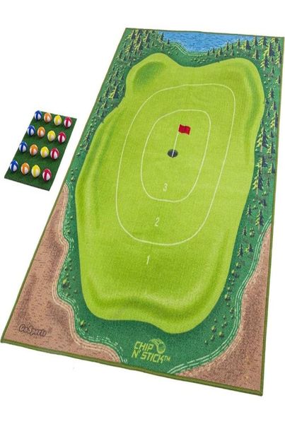 Outros produtos de golfe 1 conjunto Chip Stick Game Mat com Grip Balls Chipping Polyamide Fiber Detecção Batting Practice Training Tool 2307699563