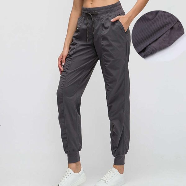 Lu Lu Yoga-Leggings, Kordelzug, Jogger, Boot-Cut-Hose, Sport-Lemons-Hose, weites Bein, Damen, schnell trocknend, sportlich, Fitnessstudio, Laufen, Übungshose