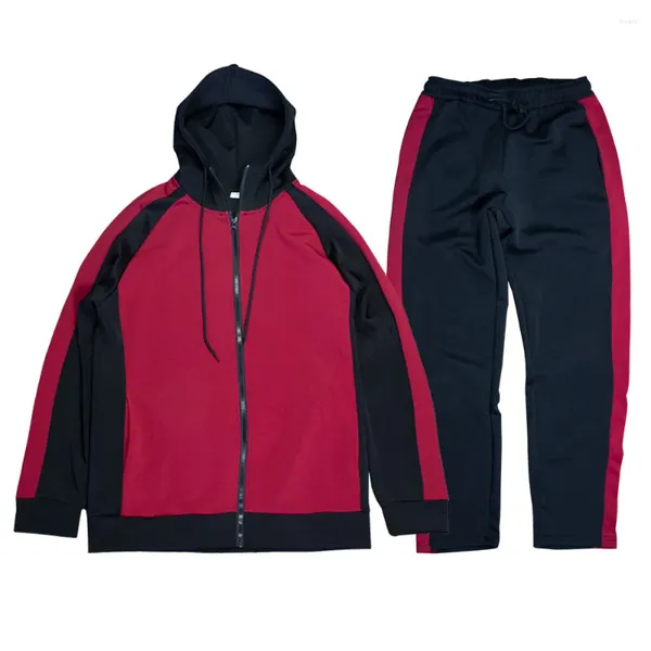 Männer Trainingsanzüge Pullover Mit Kapuze Hosen Langarm Panel Kontrast 2023 Sportswear Casual Set Frühling Und Herbst Saison