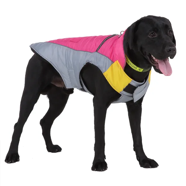 Reflektierende Hundejacke, warme Wintermäntel für Hunde im Freien, Hundeweste für kaltes Wetter für kleine, mittelgroße und große Hunde, Pink