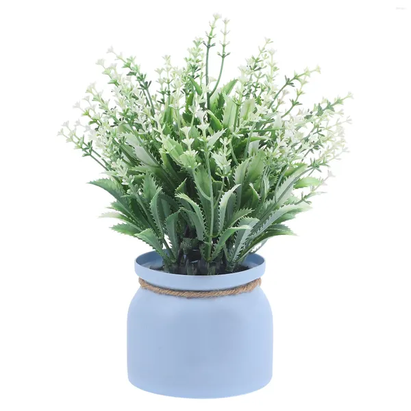 Vasi di decorazioni per esterni piante in vaso artificiale Falso Bonsai Bianco Fiore Realistico Office in finta