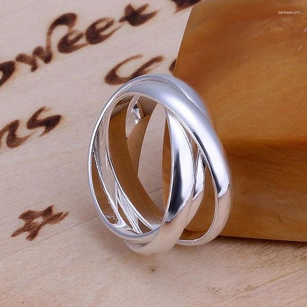 Anéis de casamento atacado círculo nobre para mulheres senhora lindo charme moda prata cor jóias bonito presente do amante