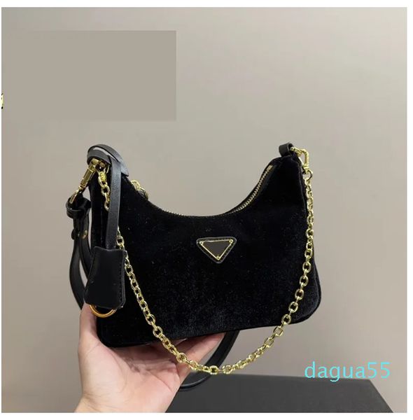 Corrente de veludo moda feminina designer preto crossbody inverno feminino pequena bolsa quadrada