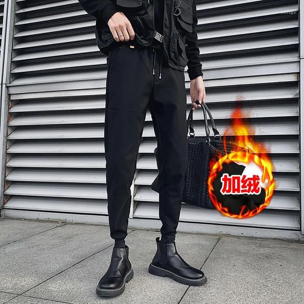 Мужские брюки Pantalon Homme осень-зима толстые теплые брюки-карго мужская одежда 2023 простые приталенные повседневные брюки для бега в стиле хип-хоп уличная одежда