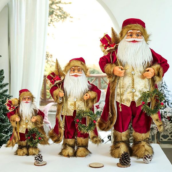 Decorazioni natalizie Grande bambola di Babbo Natale 60 cm Bambola di Natale Regalo per l'anno Decorazioni di buon Natale per ornamenti per la casa Natal Navidad 231109