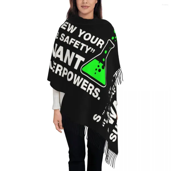 Шарфы «Я хочу сверхспособности», химическая шаль для женщин, теплый большой мягкий шарф, безопасная пашмина для лаборатории