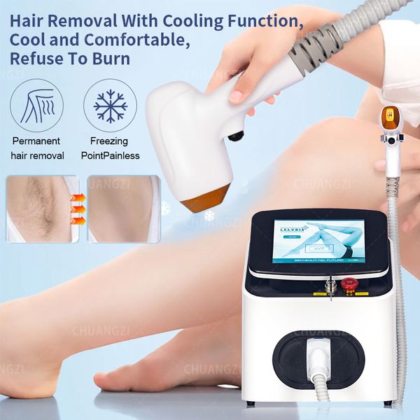 Nova máquina de remoção de cabelo a laser de diodo 808nm, melhor máquina de depilação permanente, dispositivo 755 808 1064