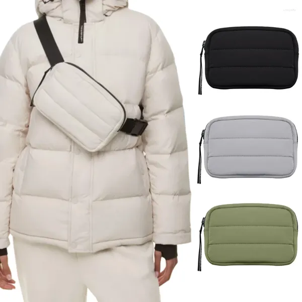 Abendtaschen, vegane Daunen-Fanny-Packs, Damenmode, gesteppt, leicht, warm, für den Winter, Hüfttasche, weiblich, lässig, vielseitig, geschwollene Brust