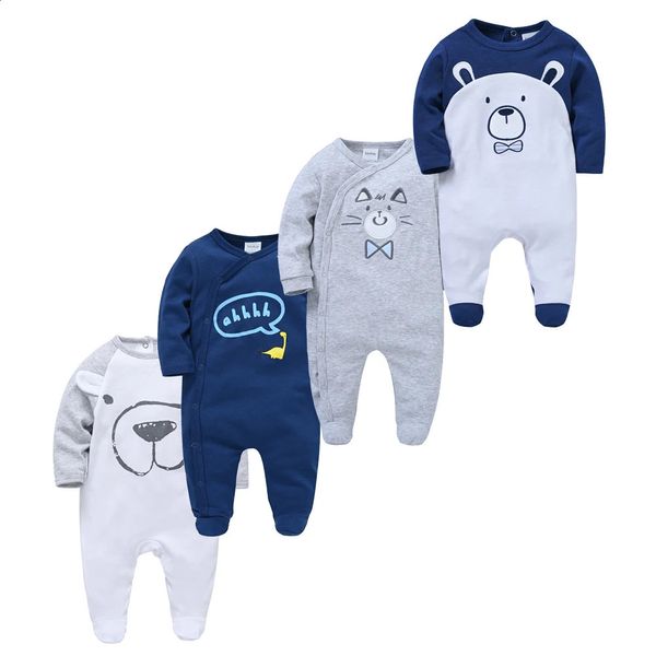 Macacões Kavkas 34 peça mens jumpsuit 100% algodão bolinhas Oneck nascido mulheres verão completo 012 meses 231109