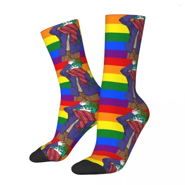 Meias masculinas inverno quente colorido feminino shin tsukimi lgbt jogo de morte sua vez de morrer basquete absorvente de suor