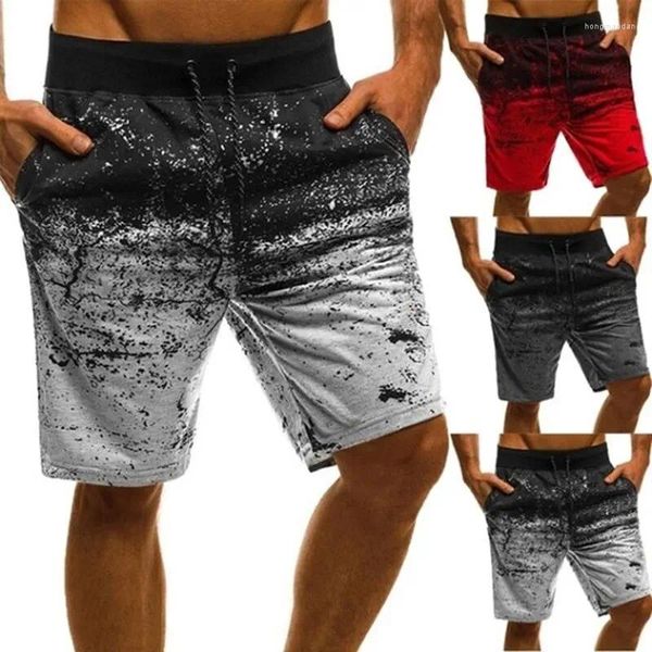 Shorts masculinos Plus Size S-3XL Homens Verão Moda Casual Impresso Esporte Suor Cordão Algodão Fitness Gym Corredores Beach Wear