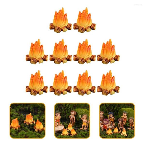 Decorações de jardim casa de bonecas lareira chama ornamentos ao ar livre halloween paisagismo falso fogueira