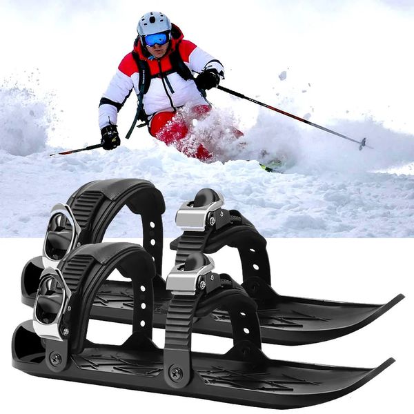 Fijaciones de snowboard Mini patines de esquí cortos para esquís de nieve para zapatos de invierno Skiboard Snowblade para deportes de invierno en estaciones de nieve Bota de esquí ajustable 231109