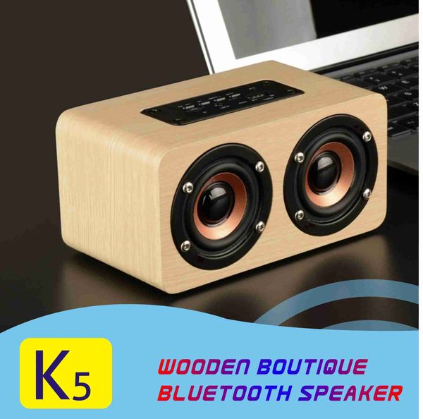 Alto-falantes de computador K5 Computador de madeira Alto-falante de mesa 5.0 Alto-falantes Bluetooth sem fio Barra hi-Fi portátil Home Theater TV subwoofer HD alto-falantes duplos YQ231103