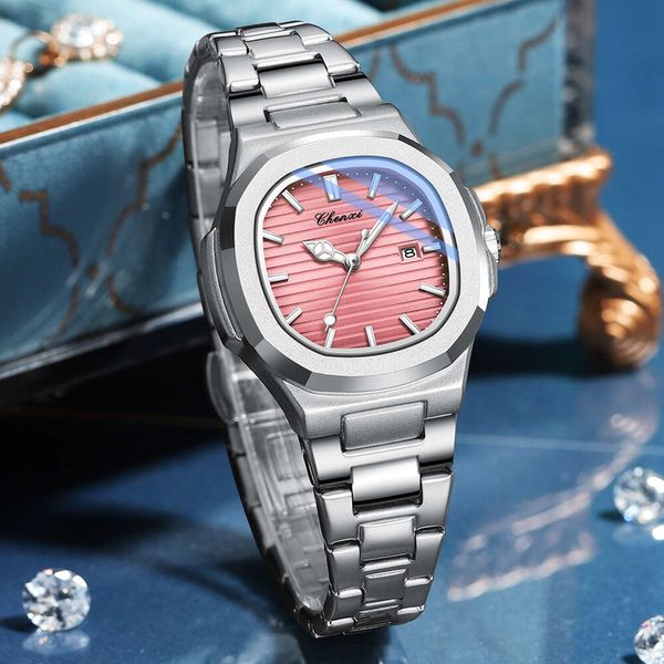 CHENXI модные женские брендовые женские часы-браслет для девочек Reloj Mujer креативные часы водонепроницаемые женские часы с датой