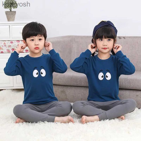 Pijamalar Bahar Çocuk Pijamalar Set Çocuklar Karikatür Totoro Sweatwear Boys Pijama Kızlar Pamuk Hayvan Pijamaları Bebek 2-13T Nightwearl231109