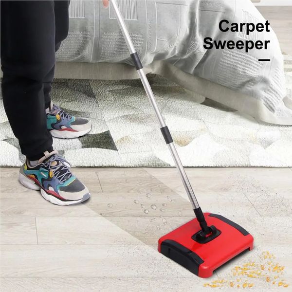 Mão Push Sweepers Carpet Sweeper Vassoura Home Office Poeira Papel Rotativo Escova Antislide Lidar Limpeza Varrendo Máquina El Acessórios 231108