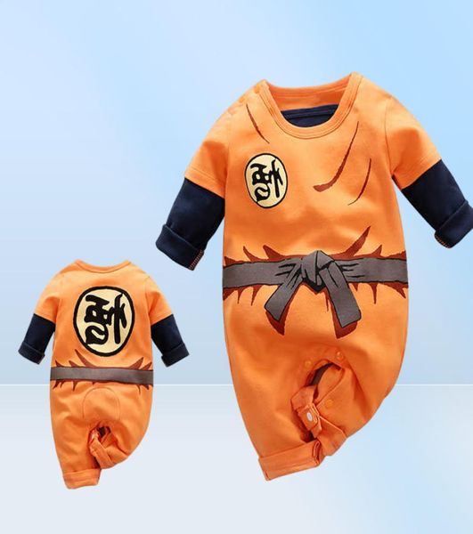 Bebê recém-nascido menino roupas macacão 100 algodão dragão dbz bola z macacão traje de halloween infantil macacões roupas de manga longa q094328528