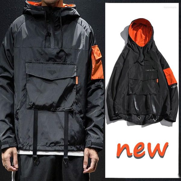 Herrenjacken Frühling und Herbst Herrenjacke Techwear Harajuku Wasserdichtes Motorradoberteil Militär Streetwear Japanische Rennfahrerbekleidung -40Männer