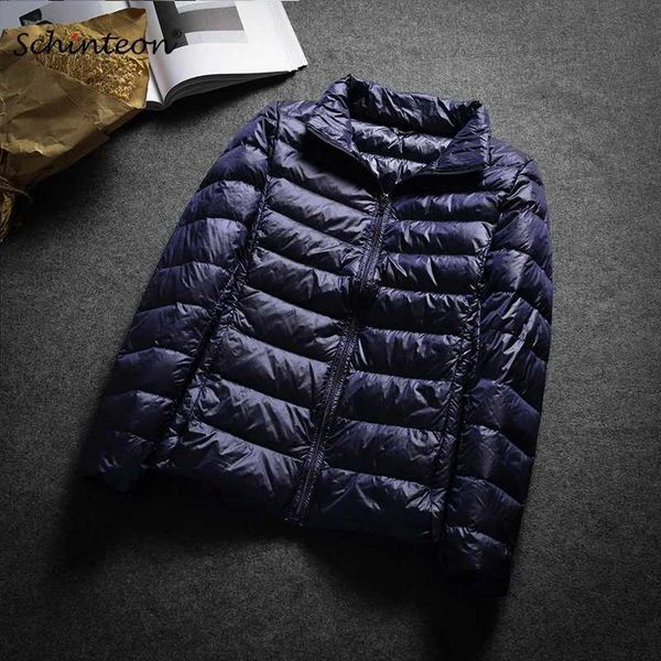 Mulheres Down Parkas Schinteon Ultra White Duck Down Jacket Primavera Outono Quente Slim Zipper Mulheres Moda Light Down Coat 13 Cores S-7XL zln231109