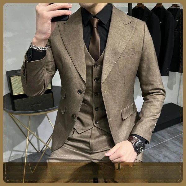 Ternos masculinos 2023 primavera outono moda casamento lã terno jaquetas masculino negócios lazer casacos masculinos blazer profissional i395