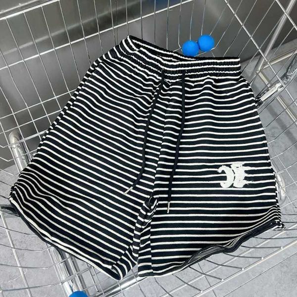 Designer-T-Shirt Shirt Net Red Korean Edition East Gate Relaxed Casual Triumph Towel Embroidery Slouchy Striped Hot Pants Shorts