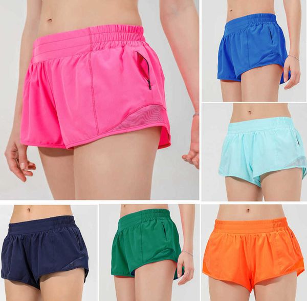 Lulus-08 Designer-Yoga-Shorts für Damen, Passform, Reißverschlusstasche, hohe Leibhöhe, schnell trocknend, Lulus Lemon, Damen-Zug, kurz, lockerer Stil, atmungsaktiv, Gymnastik, Sportmode, 29ess