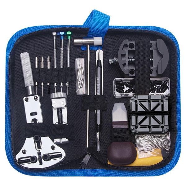 Комплекты для ремонта часов 146pcs/Set Professional Tool Kit Watchmaker Case Case Link Link Remover Spring Bar Sett