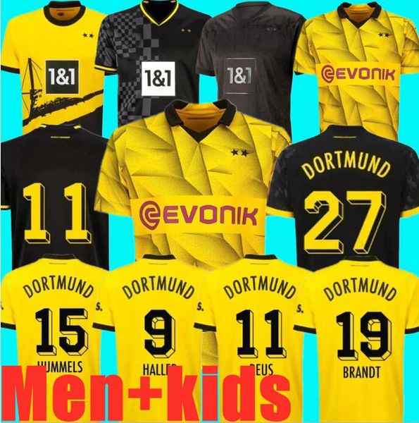 23/24 REUS REYNA Dortmund Camisas de futebol 2023 2024 Copa versão DORTMUND KAMARA HUMMELS ADEYEMI BRANDT camisa HAZARD RYERSON BYNOE-GITTENS homens crianças kit uniformes