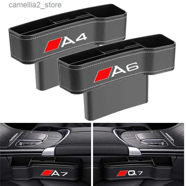 Organizador de carro de alta capacidade organizador de couro assento dianteiro do carro caixas de armazenamento para audi q3 q5 q7 q8 a3 a4 a5 a6 a7 a8 abt tts s3 s5 q231109