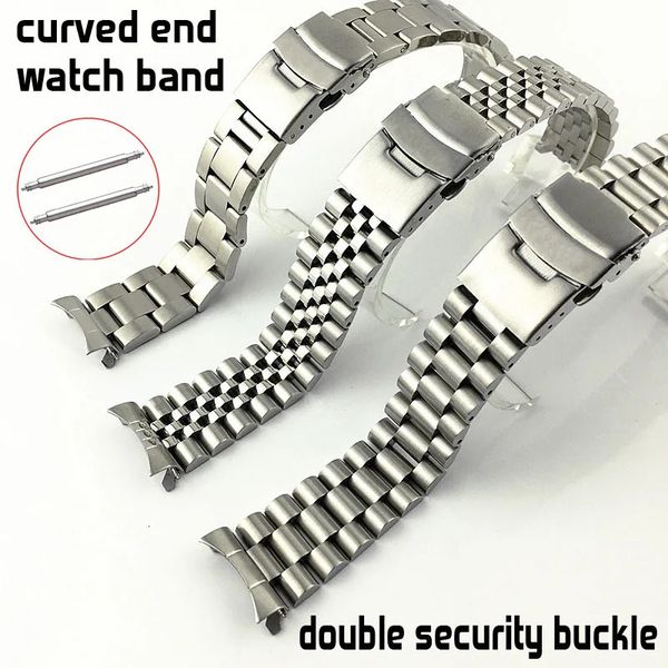 Assista Bandas Sólido 316L Aço Inoxidável Pulseira 18 19 20 21 22 23 24 26 28 30mm Curvo End Watch Band Strap Substituição Pulseiras Pulseira 231108