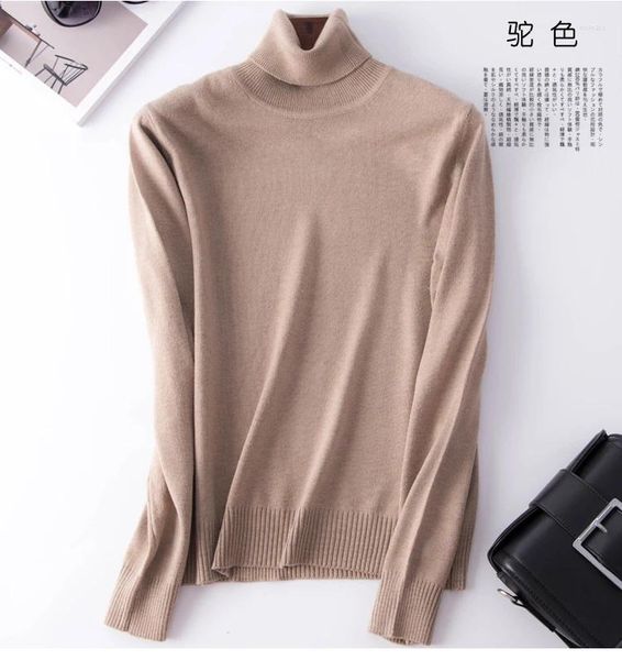 Maglioni da donna Dolcevita Pullover Maglione 2023 Autunno Inverno Coreano Maglia di lana Sweter Risvolto alto Maglione in misto cotone e cashmere Donna