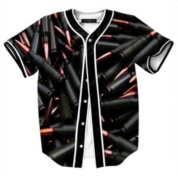 Camicie da strada a maniche corte a righe da uomo in maglia da baseball Camicia sportiva bianca nera YAX3001