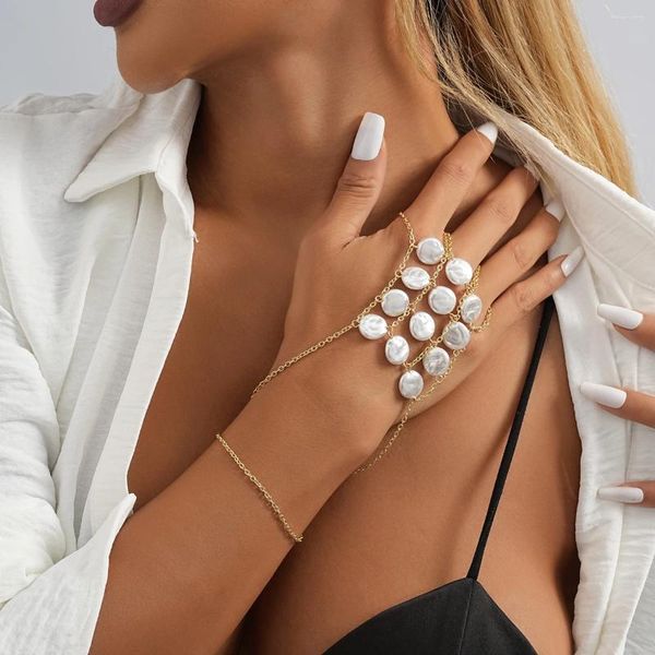 Braccialetti con ciondoli Creativo semplice imitazione braccialetto di perle Vintage moda donna gioielli da polso Vendita diretta all'ingrosso
