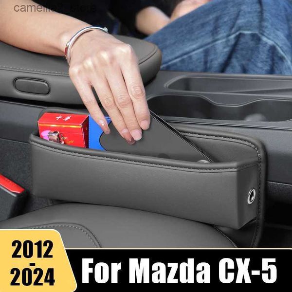 Organizador de carro Couro Assento de carro Caixa de armazenamento para Mazda CX-5 CX 5 2012-2022 2023 2024 Porta-chaves de cartão de telefone Universal Organizador Bolso Q231109