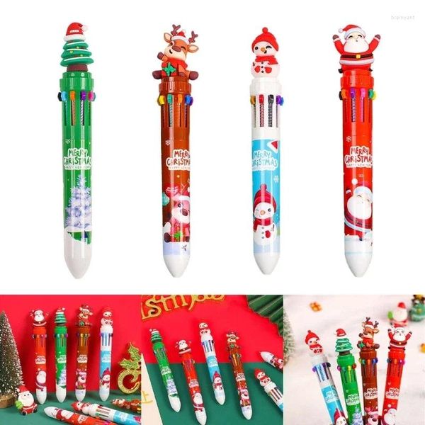 Weihnachts-Kugelschreiber, 10-in-1, einziehbar, mehrfarbig, für Kinder, Geschenke, Belohnungen, Mitbringsel