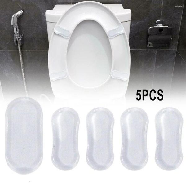 Toilettensitzbezüge, 5 Stück, Silikon-Abdeckung, transparent, stark haftend, Bidet-Stoßstange