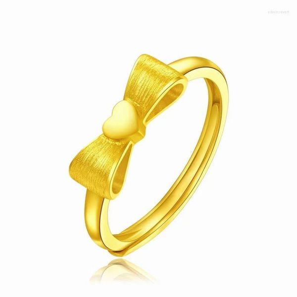 Fedi nuziali 2023 Fashion And Fugitive Princess Ring Love Model Ladies Bow Knot Gold Valentine's Day Edwi22