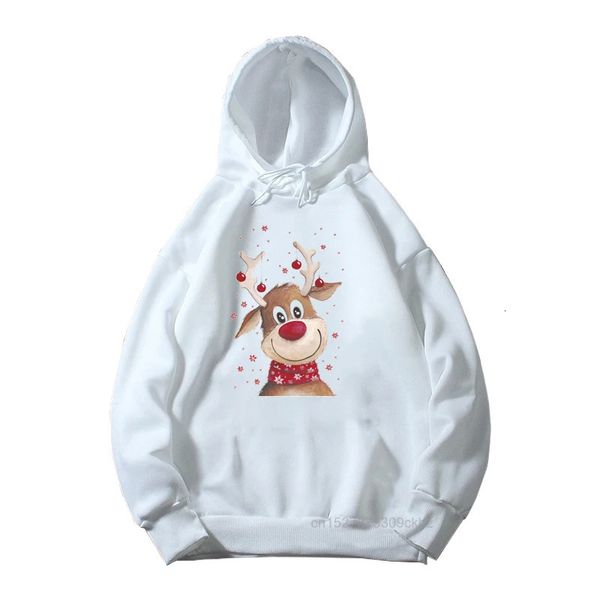 Hoodies Moletons Crianças Feliz Natal Branco Hoodies Menino / Menina Festa de Natal Bonito Moletom Papai Noel e Veados Imprimir Roupas de Moda para Crianças 231108