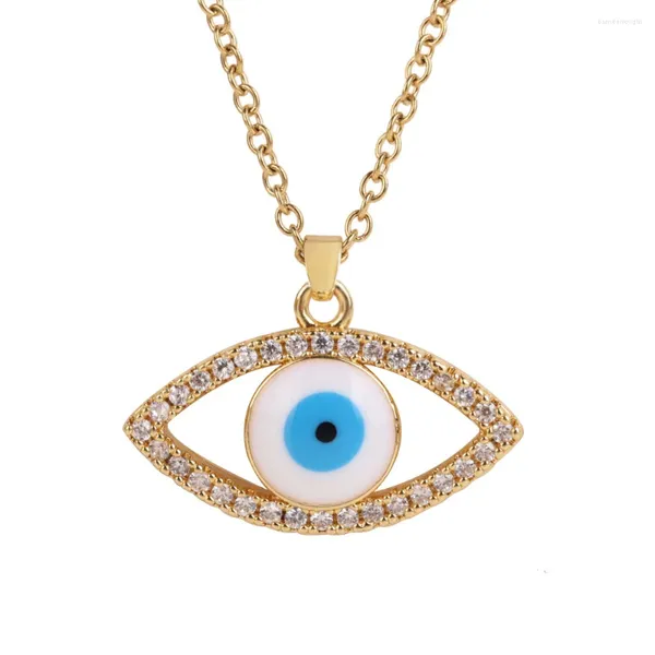 Ketten Evil Blue Eye Anhänger Halskette Edelstahl Sweet Charm Choker Halsketten für Frauen Lucku Schmuck