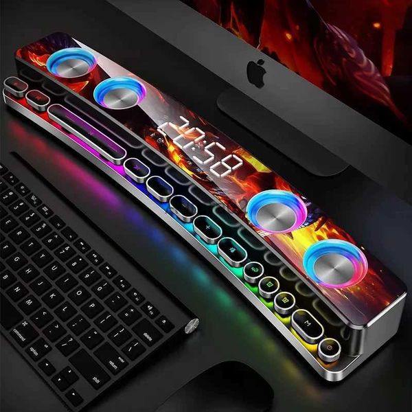 Bilgisayar Hoparlörleri 4000 MAH LED renkli lamba multimedya eSports Bluetooth Hoparlör Kutusu Kablosuz 3D Surround Ses Subwoofer Masaüstü Bilgisayar Ses YQ231103