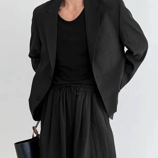 Ternos masculinos moda masculina blazer cor sólida lapela manga longa botão outono casual 2023 streetwear lazer fino casacos S-5XL