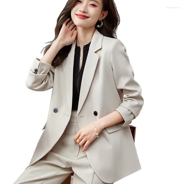 Abiti da donna Giacca da abito rosso rosa di alta qualità Primavera Autunno Senso diviso posteriore Stile coreano Elegante blazer casual allentato