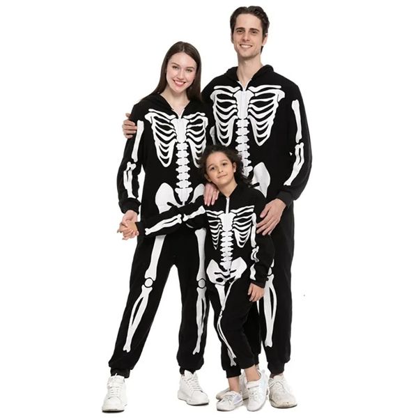 Besondere Anlässe Kinder-Skelett-Pyjama, Nachtwäsche, Cosplay – Halloween-Party, Skelett-Einteiler für Kinder und Erwachsene, Kostüm R7RF 231108
